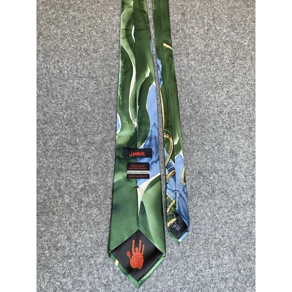 J. Garcia Green Gold Necktie Watercolor Courtyard Performance Artist Proof No. 9